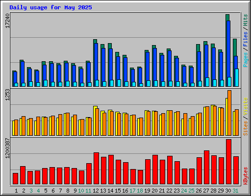 Daily usage for May 2025