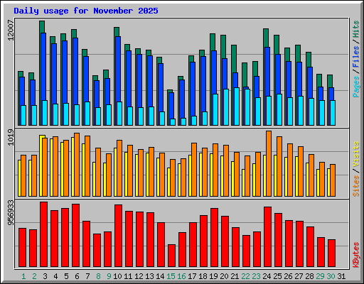 Daily usage for November 2025