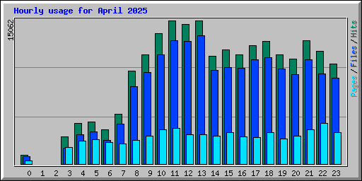 Hourly usage for April 2025